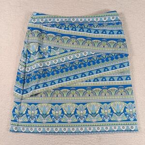 J.McLaughlin Skirt Womens Small Nicola Tiered Catalina Lotus Floral Geometric